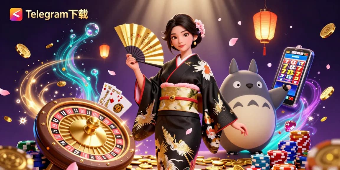 通过Telegram下载,享受终极乐趣,展现充满活力的赌场场景和动态金色元素。