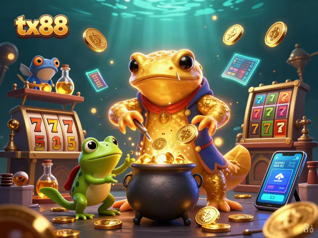 Experience exhilarating gaming moments with tx88 featuring vibrant slot elements in a dynamic scene.