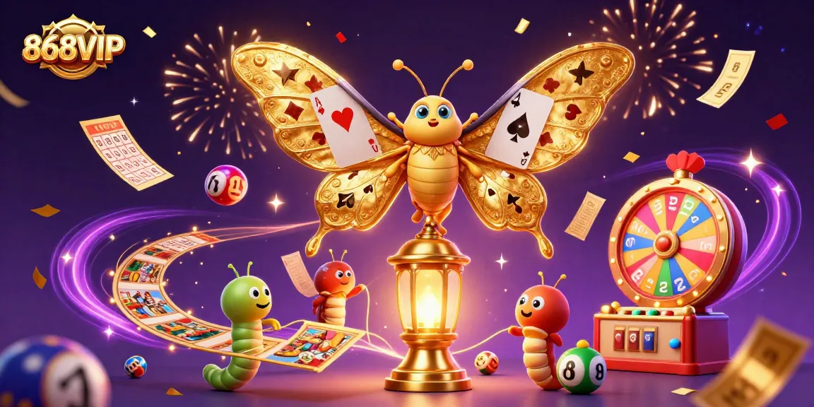 Engage with the vibrant world of 868VIP, where golden threads weave casino excitement and dynamic lottery elements abound.