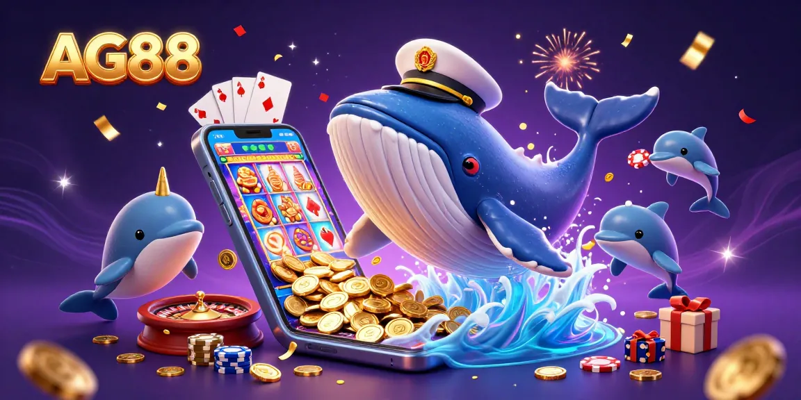 Experience AG88's virtual casino world with a captain whale, narwhal, and poker-playing dolphins.